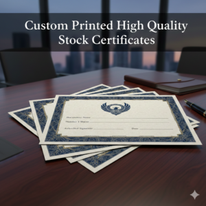 Custom Printed High Quality Stock Certificates